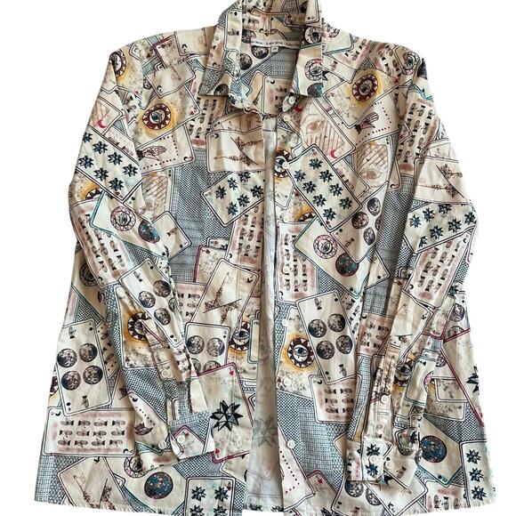 & Other Stories Multicolored Tarot Card Print, Long Sleeve Button Up- 38(S) - Picture 1 of 8